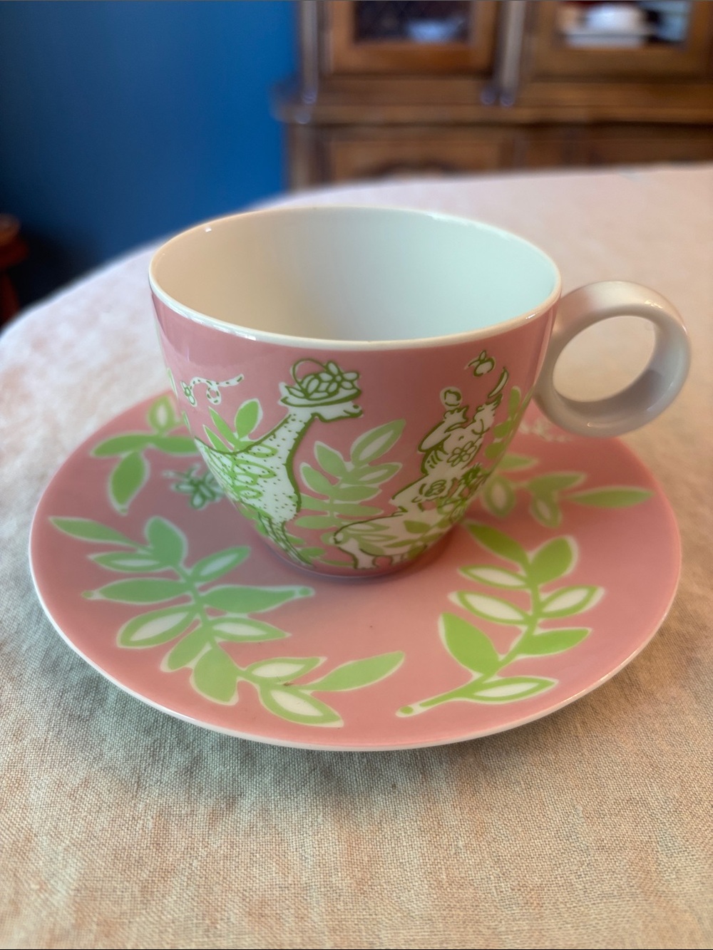 Lily Pulitzer for Gevalia special edition “ Pink Jungle” teacup set.